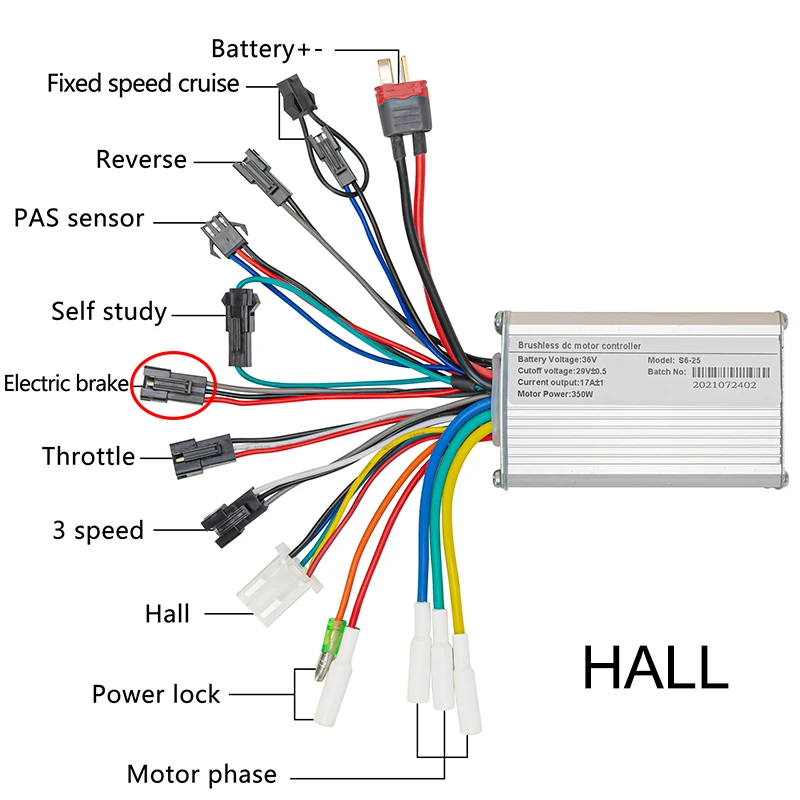 KUNRAY 24 V 36 V 48 V 350 W Borstelloze Controller Voor Elektrische Fiets  Fiets Scooter Snelheid BLDC Motor 6 MOSFET Met Hall Reverse D26|controller  electric bike 36v|controller for electric bikecontroller control -  AliExpress
