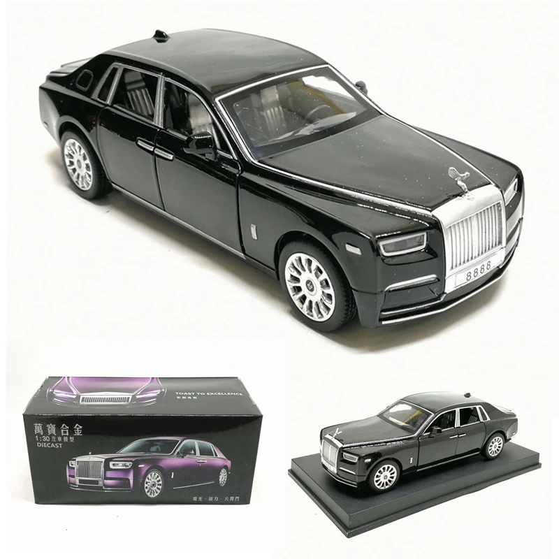 Роскошная модель автомобиля 1:28 Rolls Royce из сплава 2019 со светильник 6 дверей игрушки