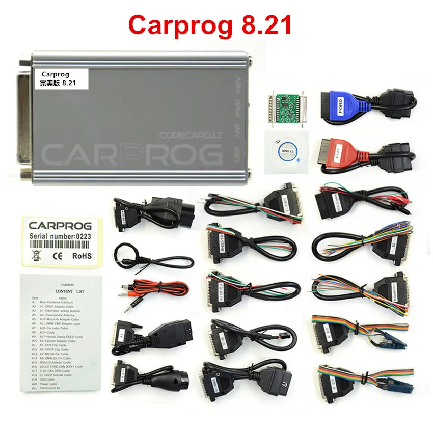 V8.21 онлайн версия лучше Carprog V10.05 8 21 Полный Адаптеры CarProg программист для подушки