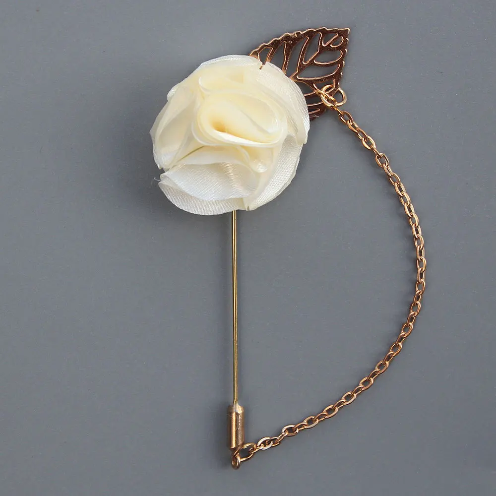 Молочно-Белый 5Pieces/Bag Wedding Boutonniere Flower Festival Celebration Party Prom Suit Corsage Size 3.5CM Fabric Cloth Rose Brooch Flowers - Цвет: Молочно-Белый