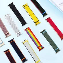 

Nylon Strap for Apple Watch Series 7 45mm 41mm 42mm 38mm Smart watch Wristband belt Sports loop bracelet iWatch 6 watchband