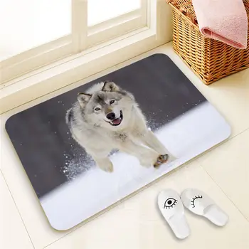 

Unique Custom WOLF Doormat Home Decor 100% Polyester Pattern Door mat Floor Mat foot pad SQ00722-@H0718