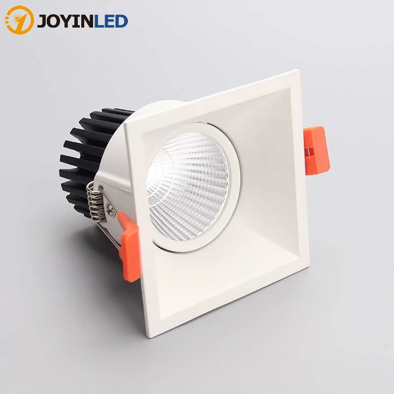 

LED downlight 12w COB Ultrabright led spot light for living room Black Embedded ceiling lamp Square light Anti-glare AC85-265V