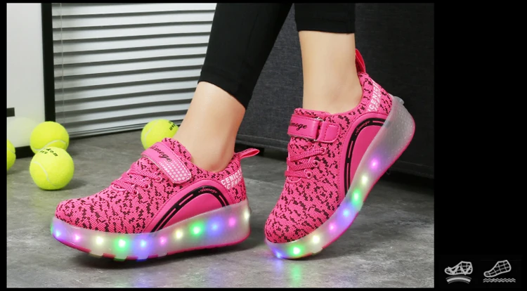 Детская обувь с подсветкой; обувь для катания на роликах; обувь для мальчиков и девочек; Автоматическая обувь Jazzy; мигающая обувь; спортивные детские кроссовки; светящаяся обувь с одним/двумя колесами