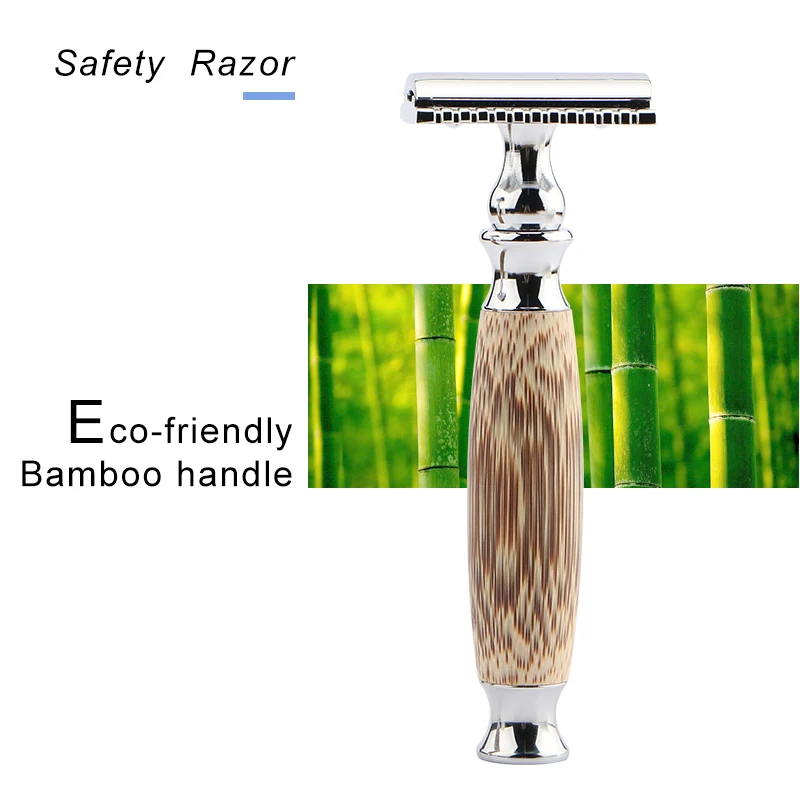 HAWARD Razor Natural Bamboo Handle Men's Shaver Double-edged Safety Razor More Environmentally Friendly Free 10 Shaving Blades