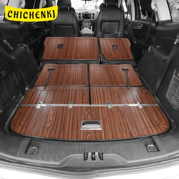 

For Ford Edge 2015-2019 Car Accessories SUV Rear Trunk Mats Cargo Liner Set Synthetic Wood Tray Wooden Pad Boot Mat Carpets