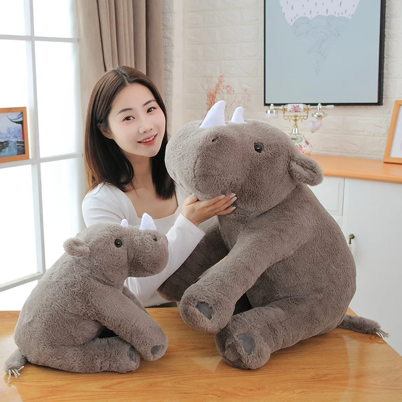 Hot 40 60cm Soft Lovely Rhinoceros Plush Pillow Kawaii Stuffed Animal Plush Toys for Children Baby 1 Hot 40 60cm Soft Lovely Rhinoceros Plush Pillow Kawaii Stuffed Animal Plush Toys for Children Baby 5