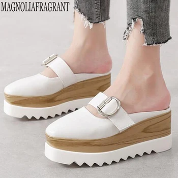 

new Summer Fashion Shoes For Woman Outdoor Sandals platform Wedge Soft Bottom Comfortable Half drag women Sandalias Shoes hy401