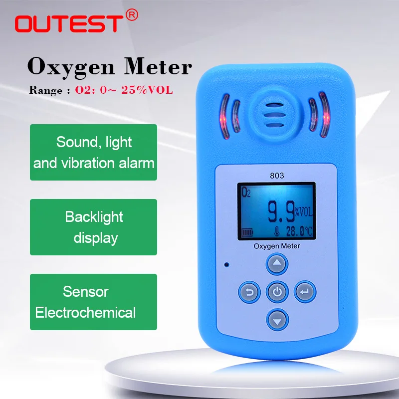 Large LCD Display Oxygen o2 Concentration gas Detector Oxygen meter air