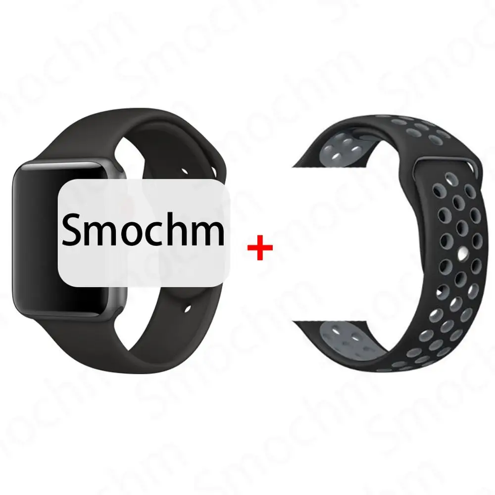 Smochm IWO 8 Plus 1:1 MTK2502C Беспроводное зарядное устройство Bluetooth Смарт часы обновление IWO 9 IWO8 Smartwatch 44 мм серия 4 для Apple Watch - Цвет: Black and BlackGrey