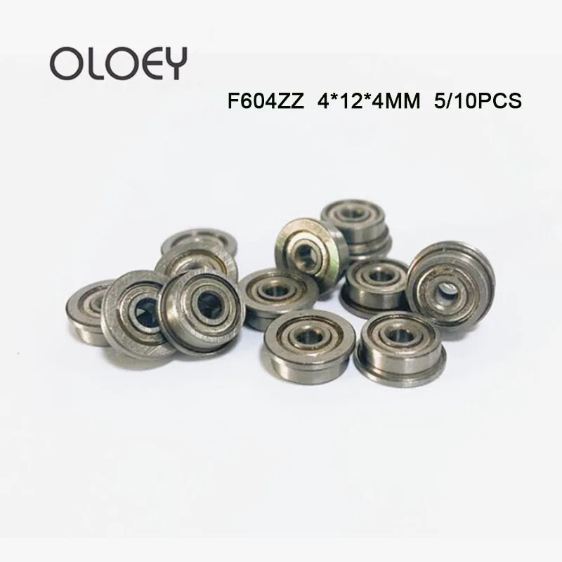 Flange Ball Bearing 5/10Pcs 4*12*4*mm F604ZZ For CNC 3D Printer Thin Wall Deep Groove Radial | Обустройство дома