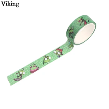 

20pcs/set 15mmX5m Alien Washi Tape Cool Adhesive Tapes Cartoon Masking Tape Stickers Decals Office School Supply G0536