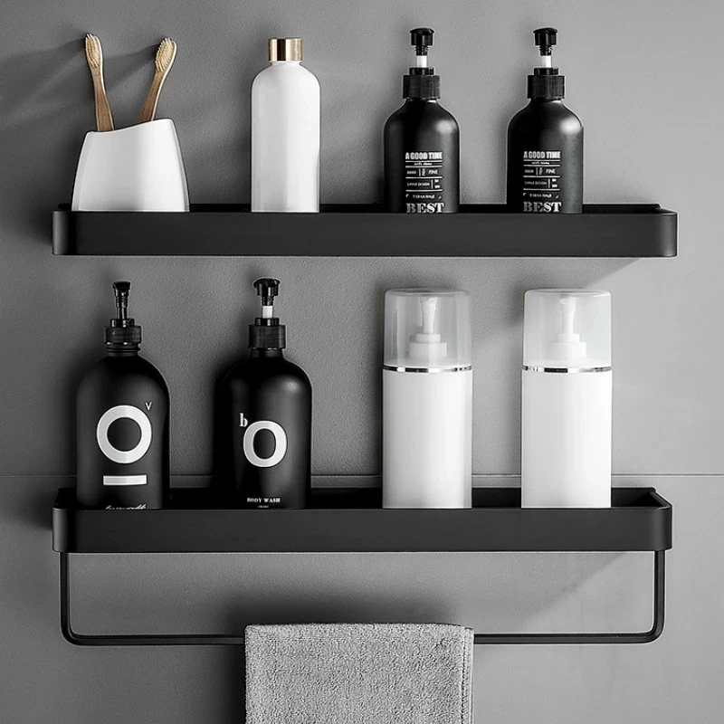 Bathroom Shelf Shower Caddy Organizer Wall Mount Square Shampoo Shelf Cosmetic Shelves Kitchen Storage Bathroom Accessories 1