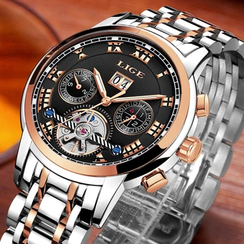 

2020 New LIGE Watch Men Top Brand Luxury Business Watches Automatic Mechanical Watch Men Strt Waterproof Clock Relogio Masculino