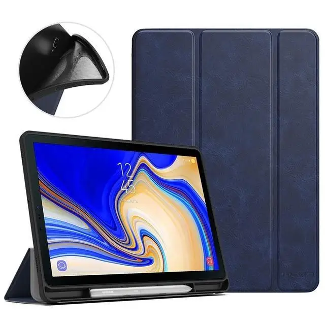 Indigo Чехол MoKo для samsung Galaxy Tab S4 10,5 с держателем для ручки S, Ультратонкий чехол-подставка из мягкого ТПУ с функцией автоматического пробуждения/сна - Цвет: Indigo