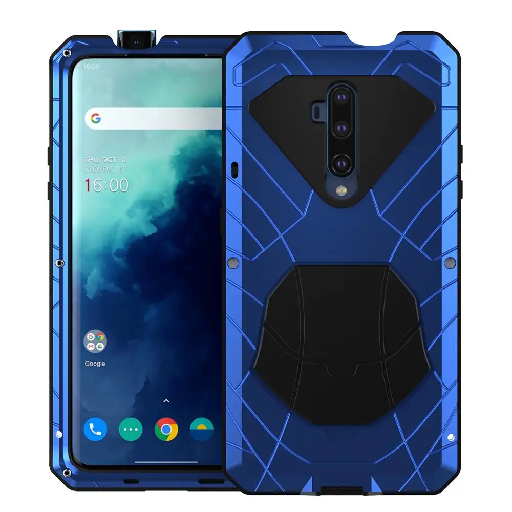 For Oneplus 7T Pro Phone Case Heavy Duty Protection Armor Metal Cover Anti-fall Aluminum | Мобильные телефоны и