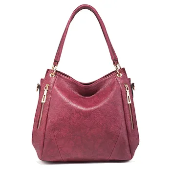 

Vintage Women Soft Leather Bag Good Quality with Zipper Shoulder Strap 6 Colors Size is 30*10*30 CM