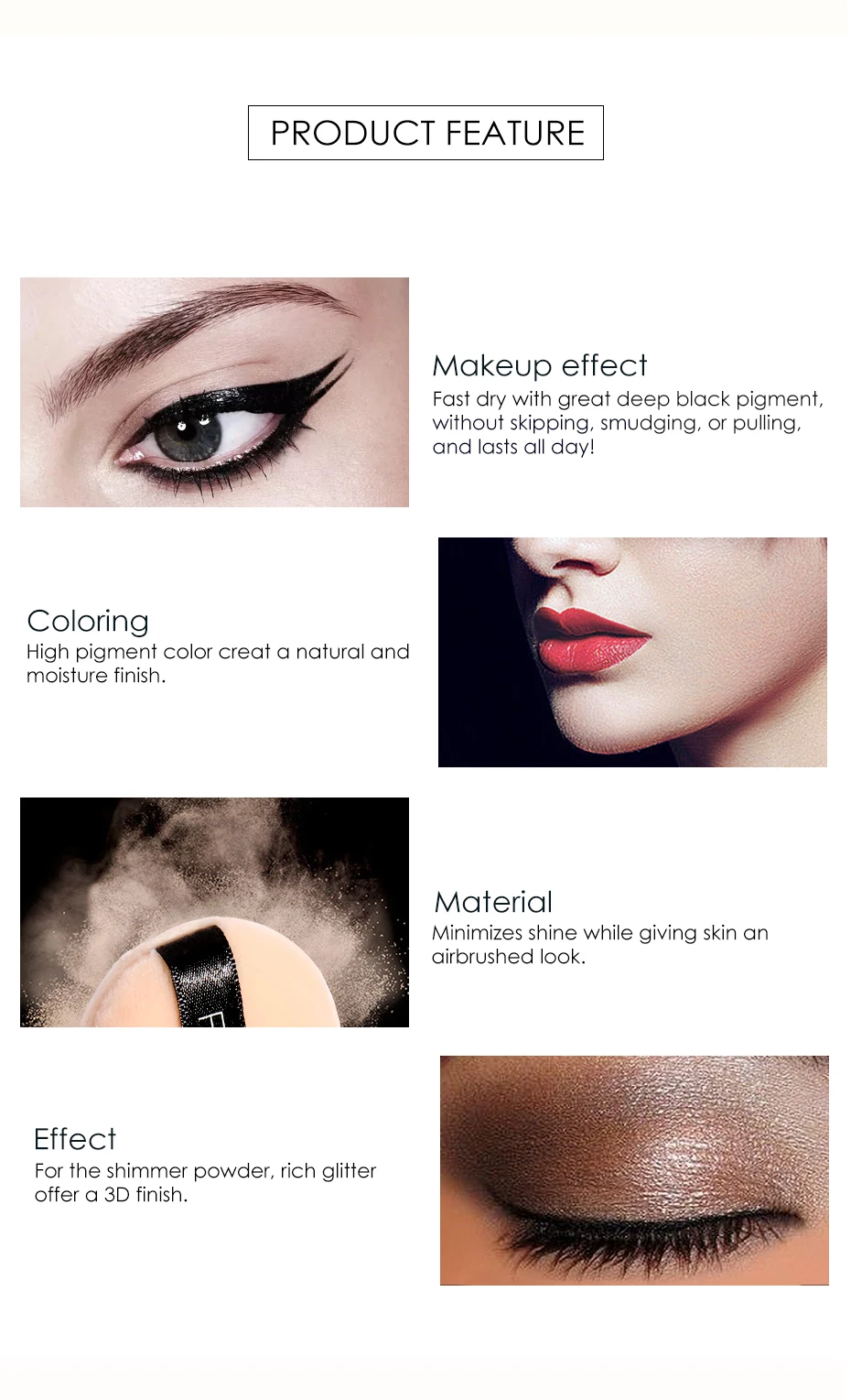 FOCALLURE, 8 шт., набор инструментов Makup, косметика, включая блестящие тени для век, матовая помада, румяна, тушь для ресниц с сумкой для макияжа