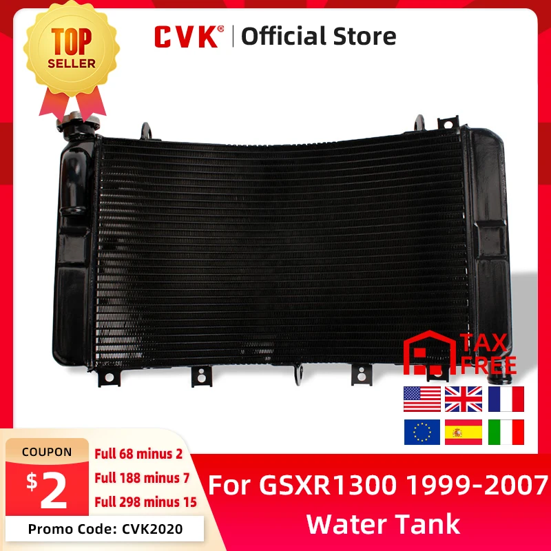 

CVK Radiator Cooler Cooling Water Tank for Suzuki GSXR1300 Hayabusa 1999 2000 2001 2002 2003 2004 2005 2006 2007 GSX GSX-R 1300R