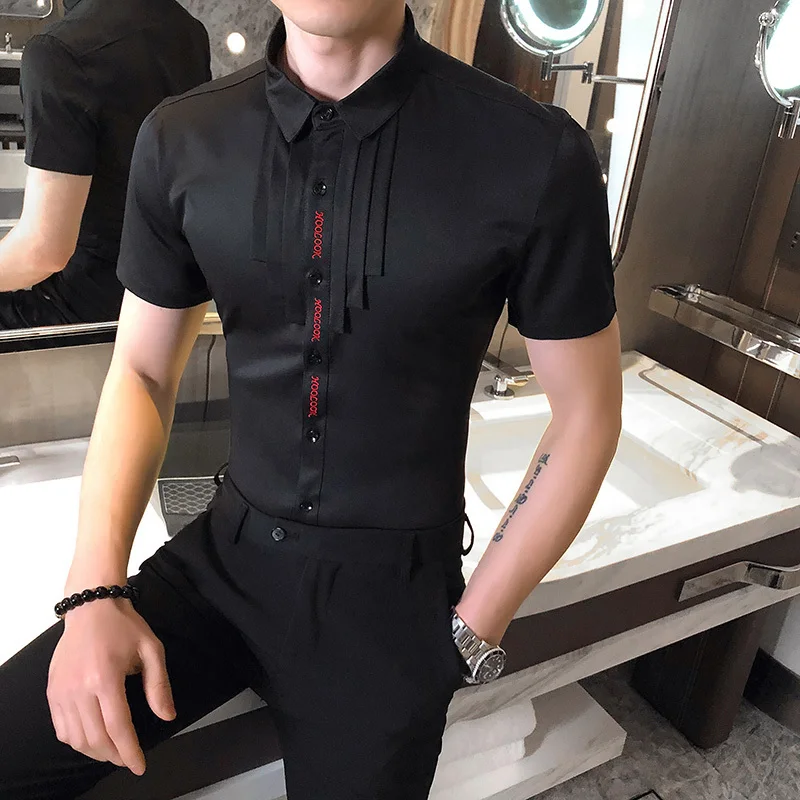 Высококачественная черно белая дизайнерская Повседневная рубашка Chemise Homme в
