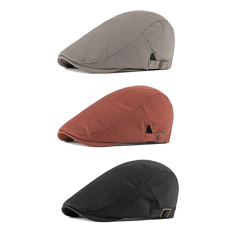 Beret Cap Women Men Adjustable Sunshade Peaked Hat Outdoor Headwear Apparel Accessories British retro light board forward cap