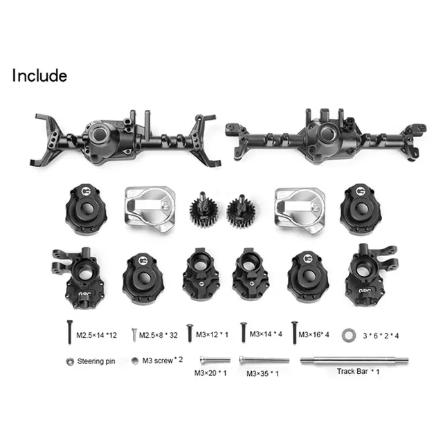 Upgraded Casting Complete Edition GRC G2 Aluminum Full Front & Rear Axle set for 1:10 TRX TRX4 Defender Blazer G500 RC Car Parts