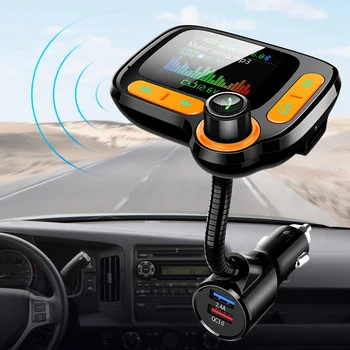 

C86 Car Mp3 Bluetooth FM Player Card Car Adapter with QC3.0 Charging , 1.7 Inch Screen Wireless and Free Calling, Supports TF Ca