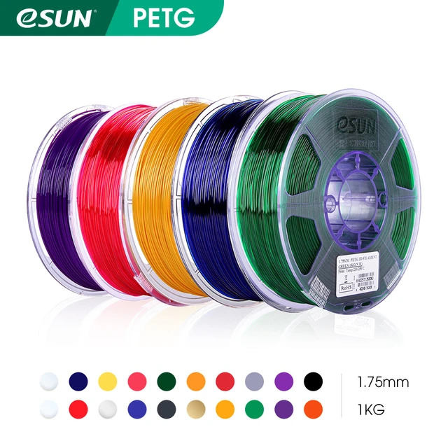 eSUN PETG Filament 1.75mm,3D Printer Filament PETG Accuracy +/- 0.05mm,1KG  2.2LBS