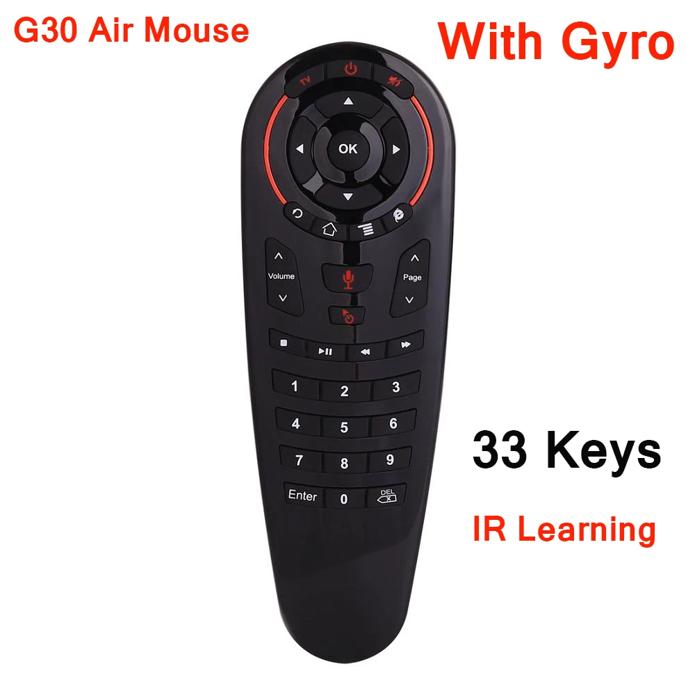 G30S 33 키 2.4G 자이로스코프 감지 풀 키 에어 마우스 IR 학습, 구글 어시스턴트 G30 S 스마트 리모컨, PK G20S 박스용