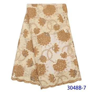 

Free Shipping Top End Luxury Gold Net Beaded Lace Fabric Sequin Fabric Lace French Beaded Sequined Lace Fabric QF3048B