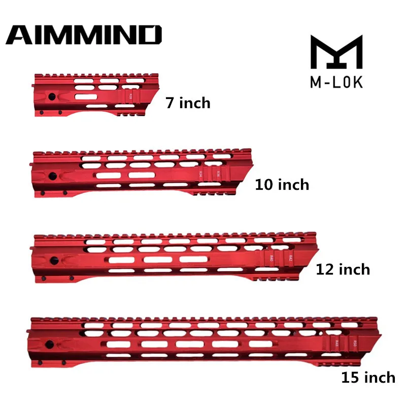 (Черный/красный/синий) 7 10 12 15 дюймов AEG M4 M16 AR15 свободный поплавок M Lock Quad Rail