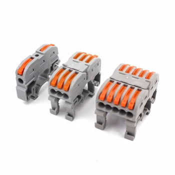 

10PCS Wire Connectors 222 223 SPL-1 PCT-211 Rail Type Quick Terminal Block Press Plug-in Terminal Block Electrical Conectors