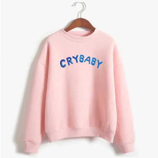 Womens Sweatshirt Cry Baby Hoodie Women Funny Kawaii Pink Sweatshirt Long Sleeve Pullovers Warm Coats Harajuku Streetwear 3