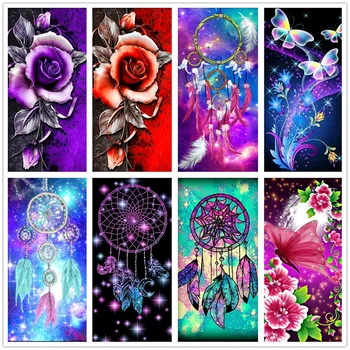 

30X48CM Dream Catcher and Flowers Full Diamond Painting DIY Round&Square Drill Decor Arts Crafts&Sewing Needlework Cross Stitch