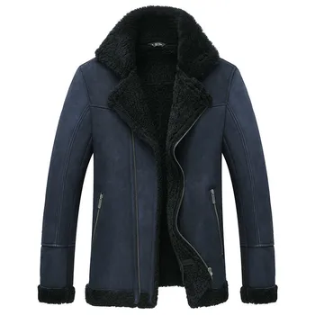 

Real Fur Coat Men Sheep Shearing Winter Jackets Mens Wool Coats Korean Fashion plus size jacket Veste Homme M18D06005L YY742