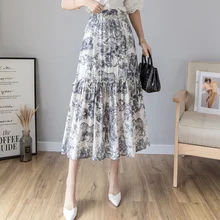 Летняя подиумная Женская длинная юбка, роскошная винтажная плиссированная юбка с животным принтом и высокой талией, дизайнерские вечерние юбки макси DA190