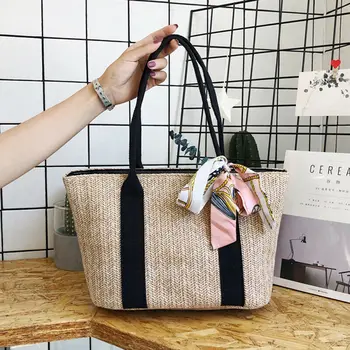 

New Bag For Women Lovely Straw Hand-Woven Rattan Handbag Lady Purse Wicker Shoulder Bag Fashion Holiday Bohemian Beach Bag
