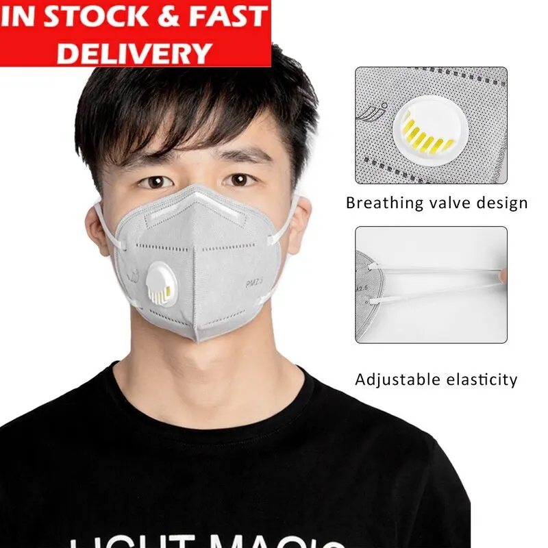 

Mask 20PCS KN95 Adult Vertical Folding Nonwoven Valved Dust Mask 2.5 Respirator Mouth Mask Valve Gauze Haza Mask In Stock