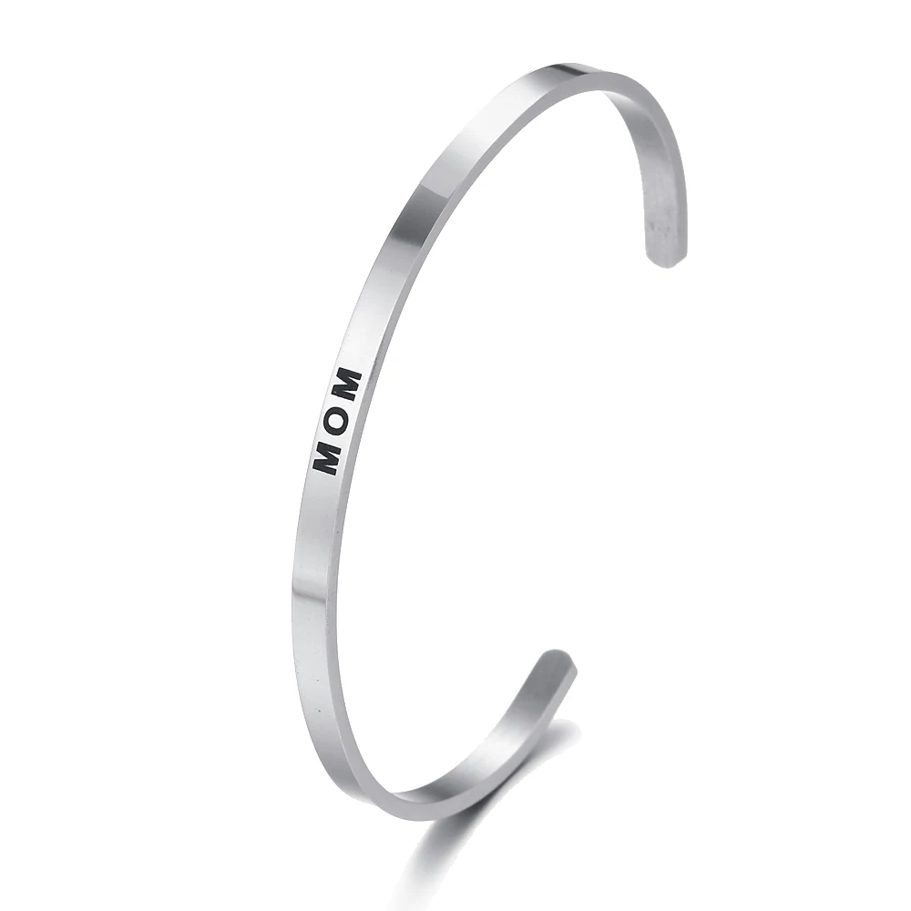 Новый браслет из нержавеющей стали с гравировкой положительная вдохновляющая