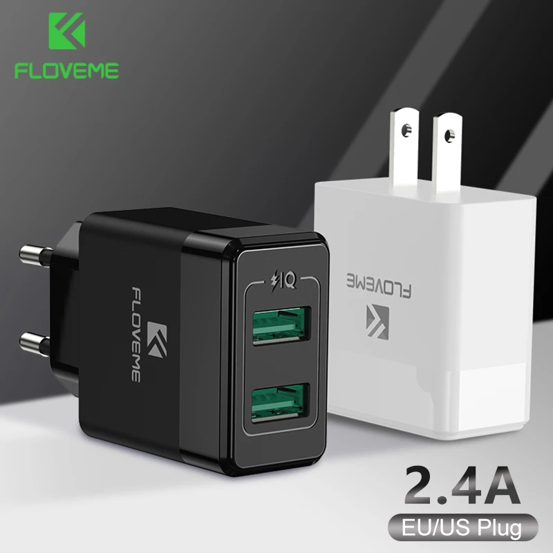 FLOVEME двойной порт USB зарядное устройство для iPhone Samsung Xiaomi универсальное быстрое