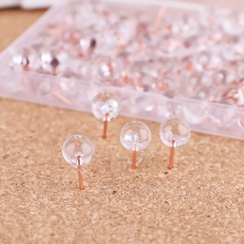 100pcs/Box Office & School Supplies Drawing Thumb Tacks  Decorative Stationery Push Pins for the World Map Cork Board