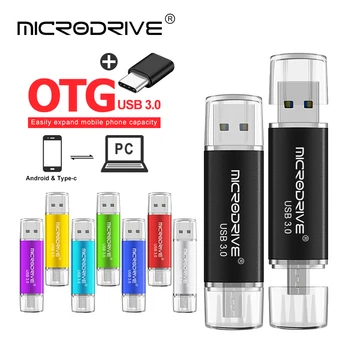 

Pendrive 16GB 3.0 USB OTG pen drive 3 IN 1 Type-C metal usb Flash drive 32GB 64GB 128GB flash usb memory stick for phone/ tablet