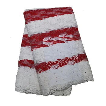 

Striped Milk Silk African Net Lace Fabric Embroidered French Mesh Lace Fabric With Stone Nigerian Tulle Lace Fabric For Wedding