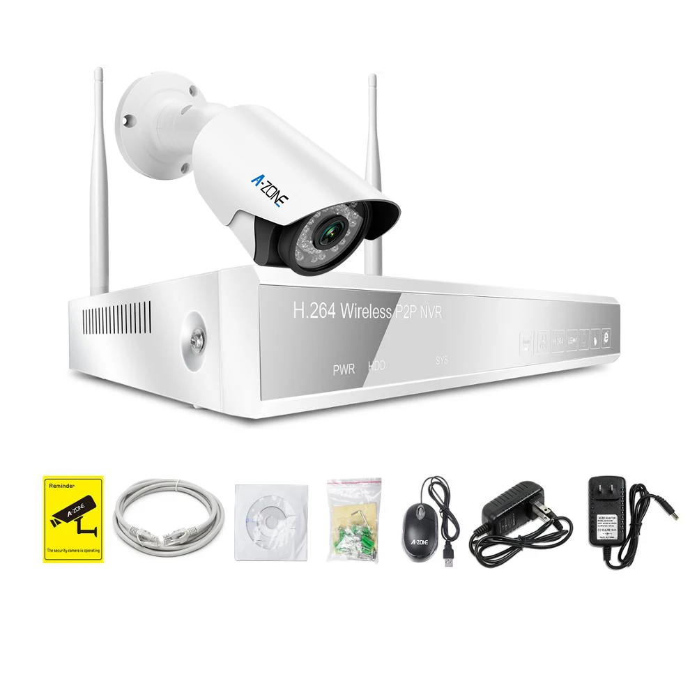  4CH 960P/1080P Wireless CCTV Camera System Wifi with 1 pc 2MP Camera Waterproof IP Camera Outdoor S