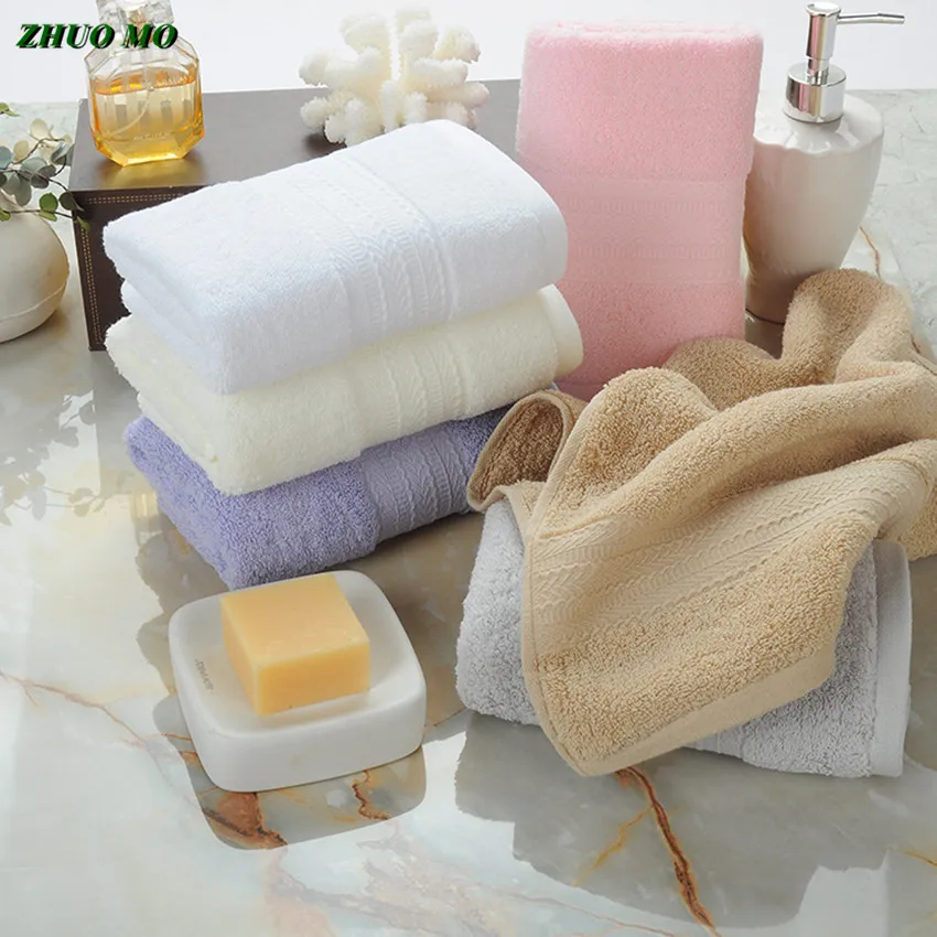 

Luxurious 100% Cotton Towel for Home Travel, Shower Hair, Bathroom Accessories, 6 Colors, Pink, Adult Gift, 35cm * 75cm, 2Pcs
