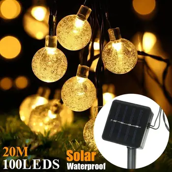

Solar Fairy String Light Bubble Lights Crystal Ball String Lights Outdoor Festival Wedding Landscape Lamp Romantic Creative