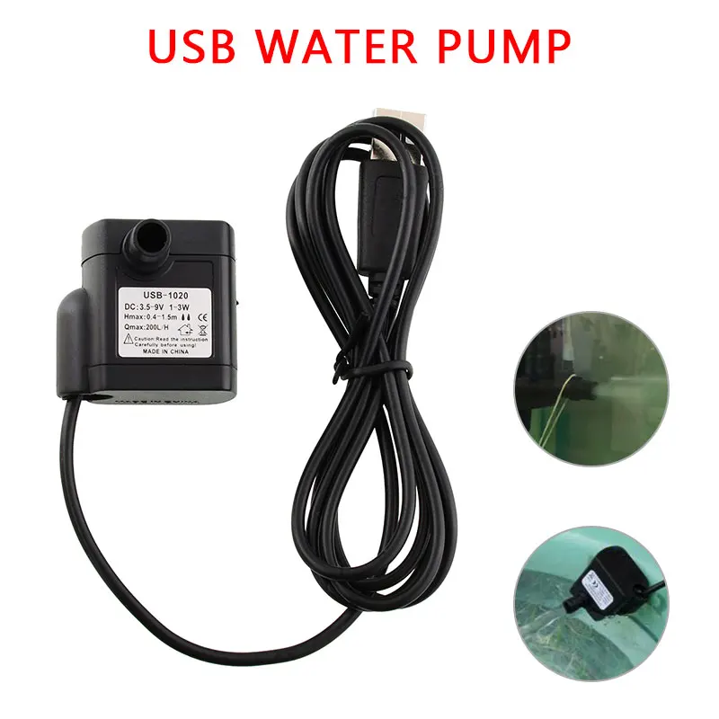 Водяной насос USB 1,5 M 3,5-9 V циркуляционный фонтан