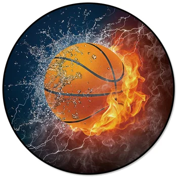 

Basketball Lightning Pattern Rugs and Carpets for Home Living Room Round Rug for Children Rooms Non-slip