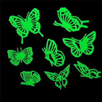 

Hot Selling Glow In The Dark Butterflies Fluorescent Plastic Home Decorate House luminous Bedroom Wall Sticker Celling Sticker