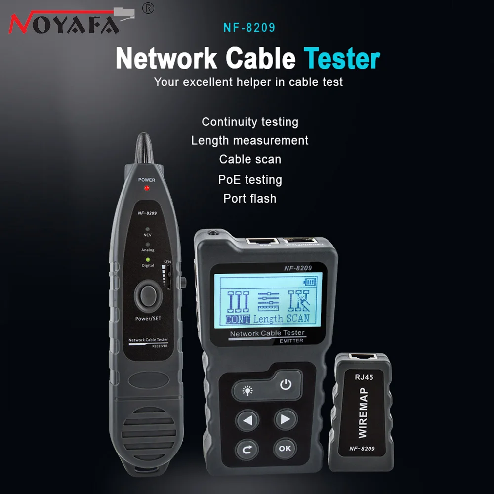 Noyafa NF-488/NF-8209/NF-8601S/NF-8601W сетевой Кабельный тестер/трекер RJ45 Lan тестер с портом POE Wire